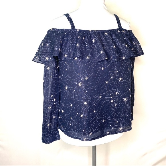 Anthropologie FLOREAT Starlit Off Shoulder Top Small Fairycore Whimsical - Picture 8 of 13